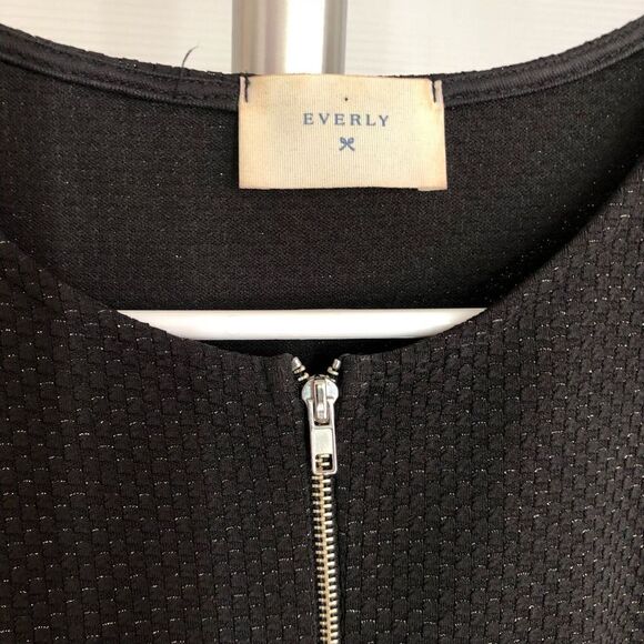 ANTHRO EVERLY Metallic Shimmering Fit & Flare Sleeveelss Front Zipper Dress Sz S - Picture 5 of 6